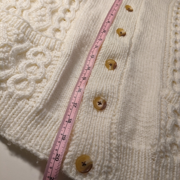 SOLD -🍦 Handmade Fisherman Style Cable Knit Button up V Neck Cardigan, XS-XXL - Picture 10 of 16